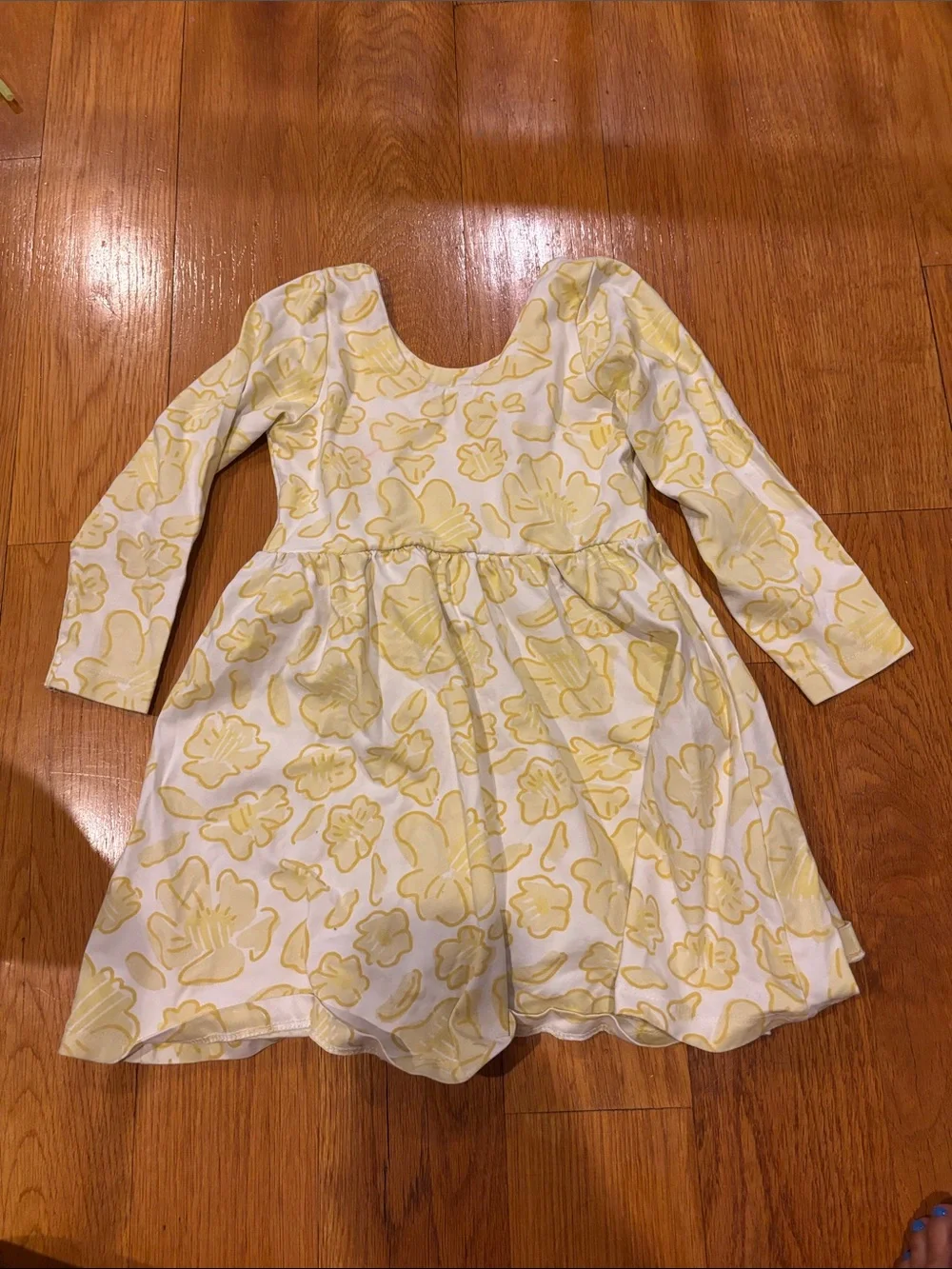 Monica + Andy Yellow Floral Long-Sleeve Skater Dress